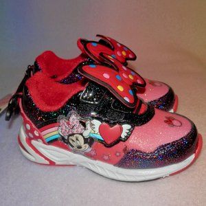 DISNEY JUNIOR * MINNIE MOUSE LITE UP TENNIS SHOES * STRAP WITH BOW CLOSURE * NEW